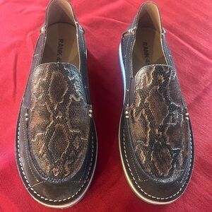 Snake Print Loafers for Women - Brown